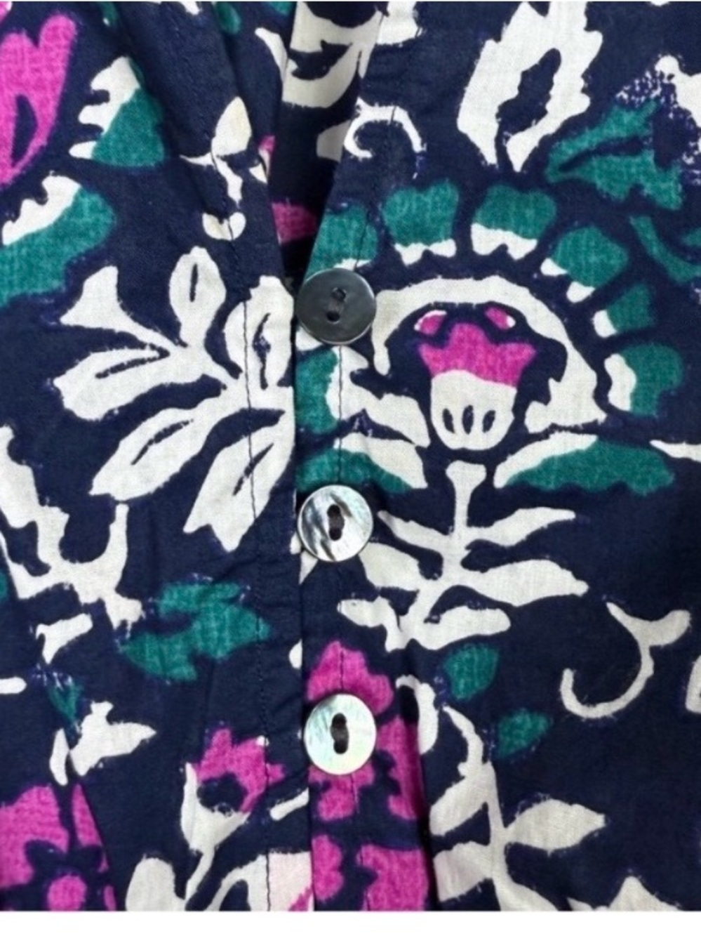 Rails Misha Top Woodblock Floral Flutter Sleeve V Neck Eyelet Size XS - Picture 5 of 10
